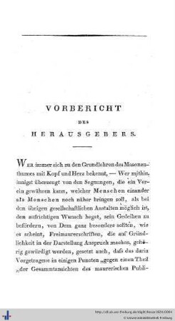 Vorbericht des Herausgebers