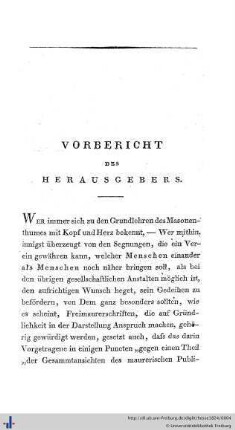 Vorbericht des Herausgebers