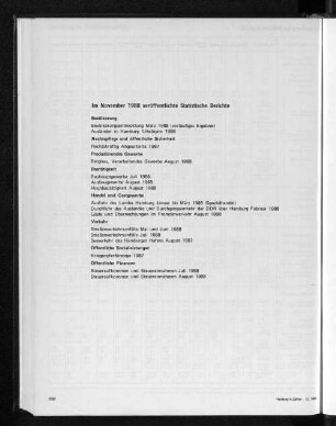 Im November 1988 veröffentlichte Statistische Berichte
