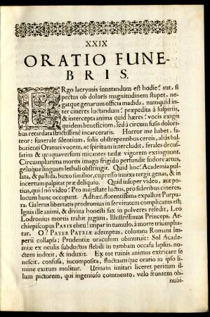 Oratio Funebris.
