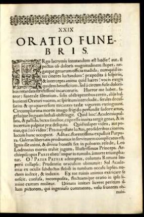 Oratio Funebris.