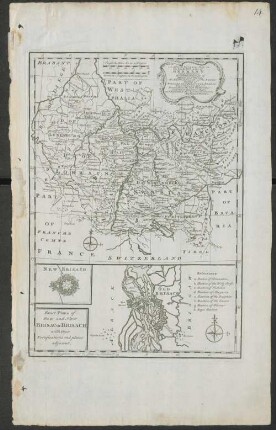 A New & Accurate Map Of the South West Part of Germany : Comprehending the Archbishopricksof Mentz and Treves;the Electoral Palat: of the Rhine;Duchy of Wirtemberg; Franconia, Swabia, Alsace, Lorrain &c.