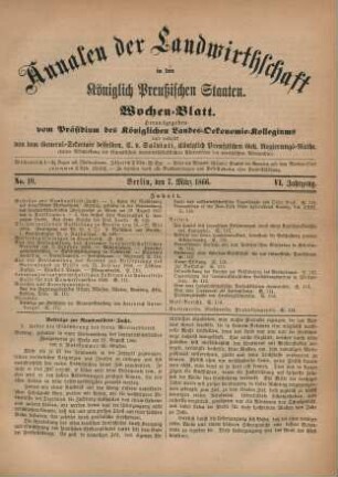 No. 10. Berlin, den 7. März 1866. VI. Jahrgang.