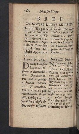 Bref de nostre S. Pere le Pape.