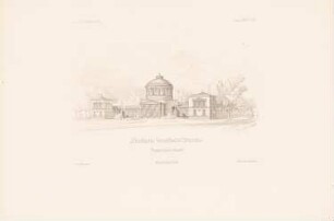 Städtische Vierordtbad, Karlsruhe: Perspektivische Ansicht (aus: Atlas zur Zeitschrift für Bauwesen, hrsg. v. G. Erbkam, Jg. 24, 1874)
