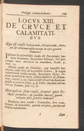 Locus XIII. De Cruce Et Calamitatibus.