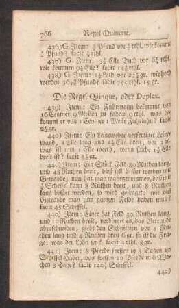 Die Regel Quinque, oder Duplex