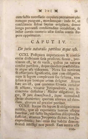 Caput IV. [i.e. Caput VI.] De juris naturalis partibus atque usu.