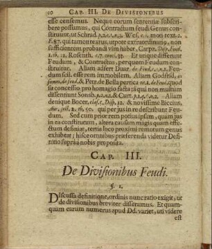 Cap. III. De Divisionibus Feudi.
