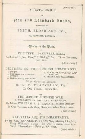 A catalogue of new and standard books, published by Smith, Elder and Co.