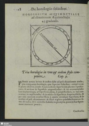 Tria horologia in uno & eodem stylo componere, Cap. 9