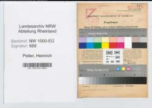 Entnazifizierung Heinrich Peiter, geb. 01.05.1899 (Polizeiamtmann)