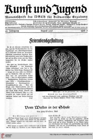 N.F. 18.1938: Vom Werken in der Schule