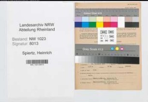 Entnazifizierung Heinrich Spiertz , geb. 23.11.1907 (Baeckermeister)