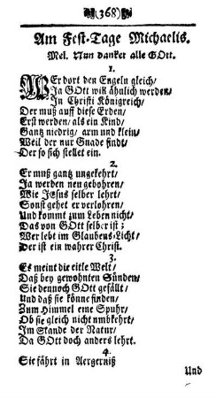 Am Fest-Tage Michaelis.