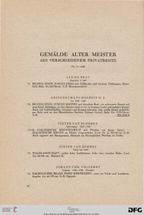 Gemälde Alter Meister aus verschiedenem Privatbesitz (Nr. 71-164)