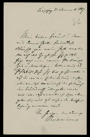 Nr. 12: Brief von Bernhard Windscheid an Gottlieb Planck, 31.12.1887