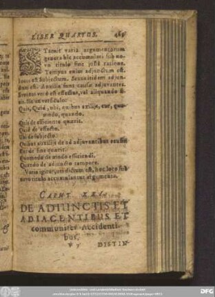 Caput XXI. De Adiunctis Et Adiacentibus Et communiter Accidentibus.