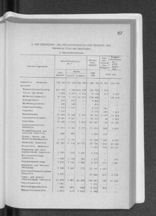 6. Der Brennstoff- und Energieverbrauch der Industrie 1972