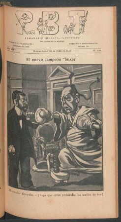 El nuevo campeón "boxer" - [Caricatura]