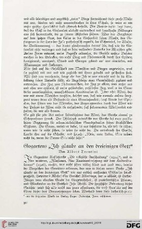Gogartens "Ich glaube an den dreieinigen Gott"