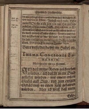 Thema Concionis Funebris.