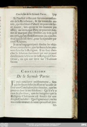 Conclusion De la Seconde Partie.