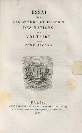 Essai sur les moeurs et l'esprit des nations, Tome second