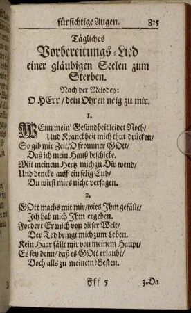 Tägliches Vorbereitungs-Lied einer gläubigen Seelen zum Sterben.