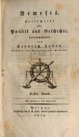 Nemesis : Zeitschrift für Politik und Geschichte. 1, 1. 1814