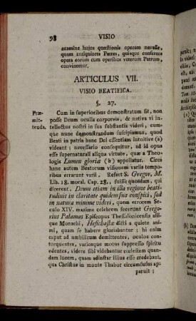 Articulus VII. Visio Beatifica.