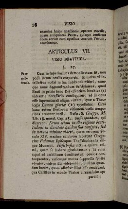 Articulus VII. Visio Beatifica.