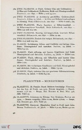 Plaketten – Miniaturen (Nr. 379-400)