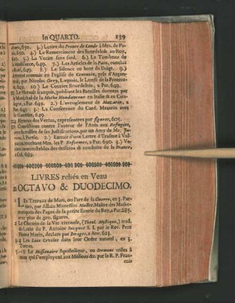 Livres reliés en Veau in Octavo & Duodecimo.