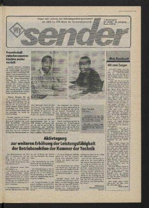 Betriebszeitung 'WF-Sender', Nr.23/1989 (2. Juniausgabe 1989)