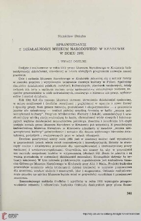 8: Sprawozdanie z działlalności Muzeum Narodowego w Krakowie w roku 1961
