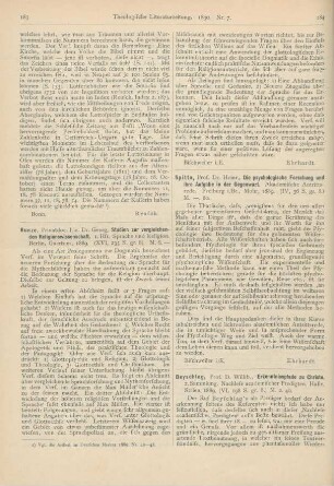 184-186 [Rezension] Beyschlag, Willibald, Erkenntnispfade zu Christo. 2. Sammlung. Nachlese academischer Predigten