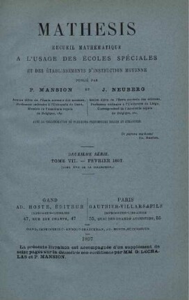 TOME VII. - FÉVRIER 1897.
