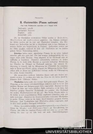 II. Gartenerbsen (Pisum sativum)