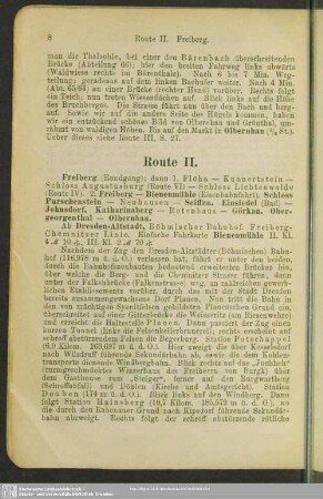 Route II. Freiberg - ... - Olbernhau