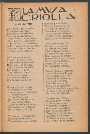 La musa criolla