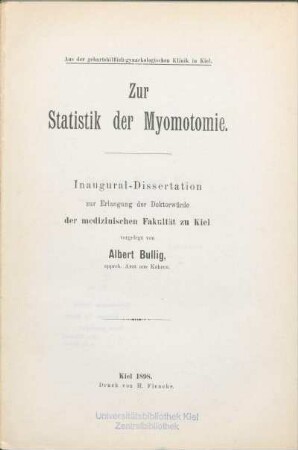 Zur Statistik der Myomotomie