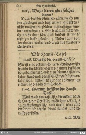 Die Hauß-Tafel