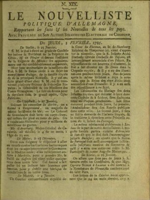 Le nouvelliste politique d'Allemagne. 1780-1787