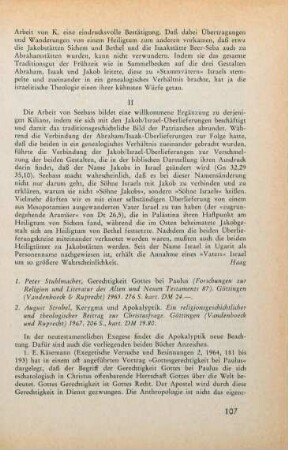 107 [Rezension] Seebass, Horst, Der Erzvater Israel und die Einführung der Jahweverehrung in Kanaan