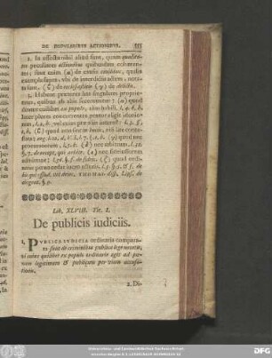 Tit. I. De publicis iudiciis.