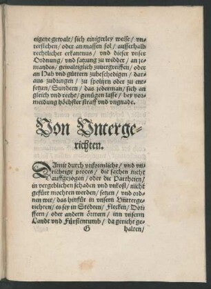 Von Untergerichten.