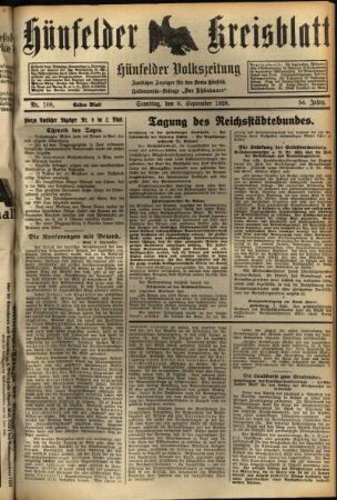 Zweite Ausgabe vom Samstag, den 08. September 1928.