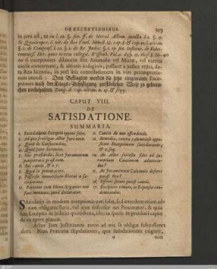 Caput VIII. De Satisdatione.