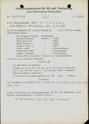 Schwenk, Karl